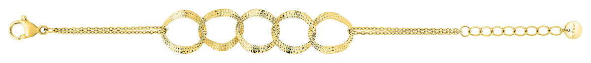 Bracelet en acier inoxydable doré – 16 + 3 cm, réf. 403629