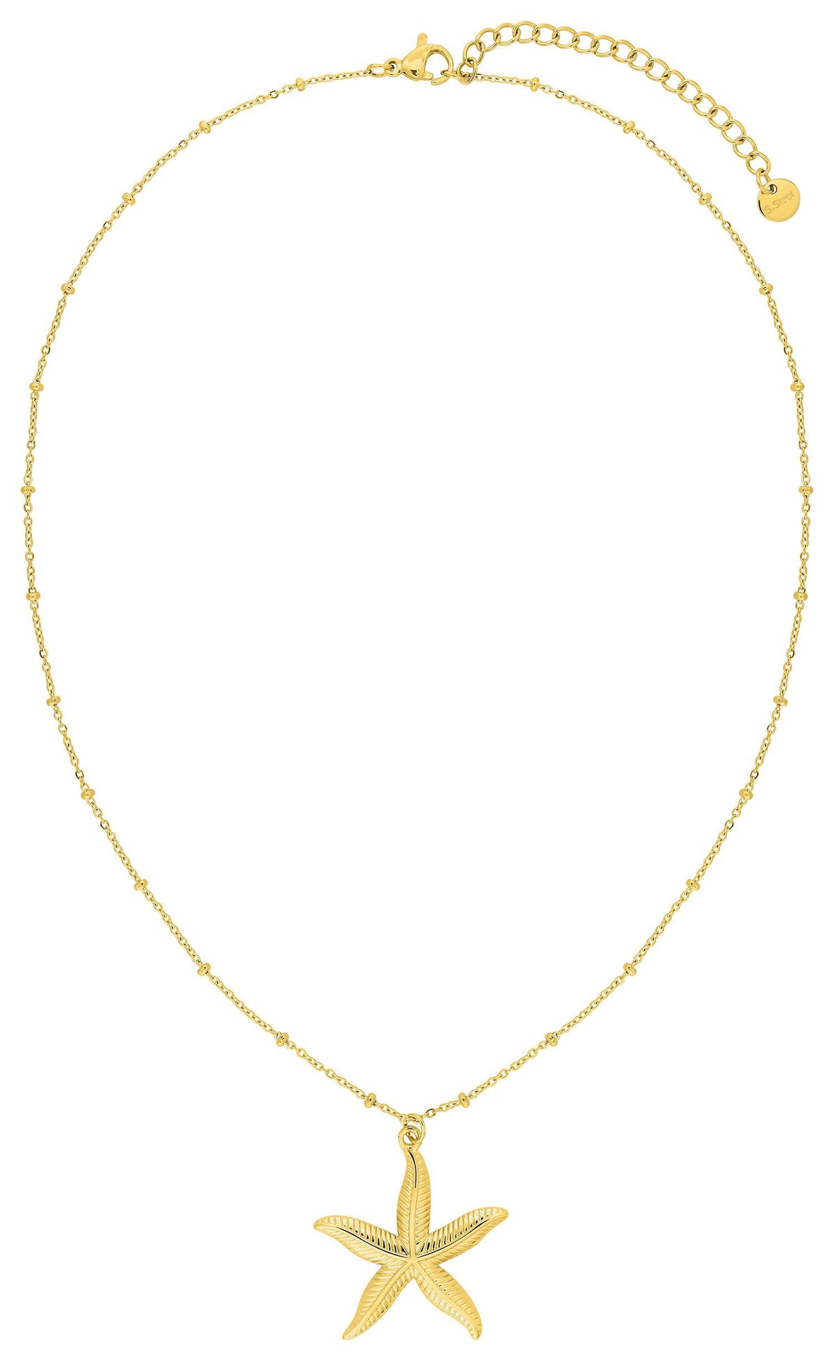 Collier en acier inoxydable doré – 40 + 5 cm, référence Robbez-Masson 432716