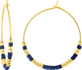 Créoles acier inoxydable doré et verre bleu, référence 435671