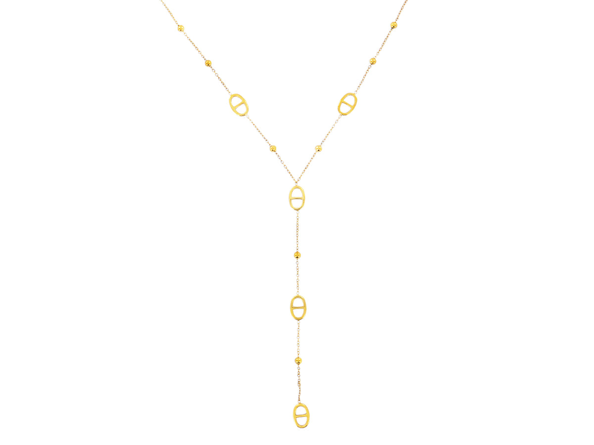 Collier cravate maille marine en acier inoxydable doré