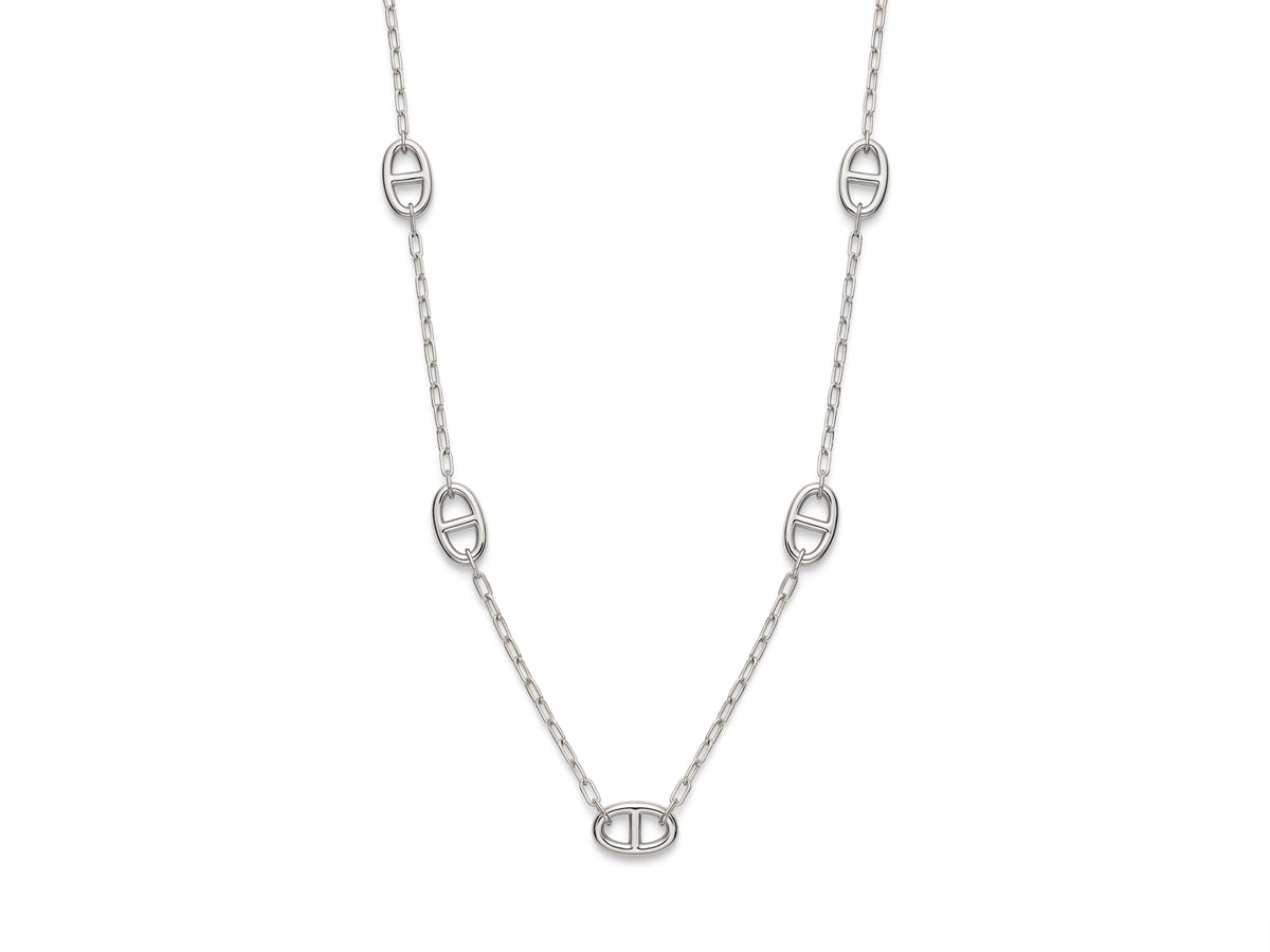 Collier sautoir maille marine Emotional argenté